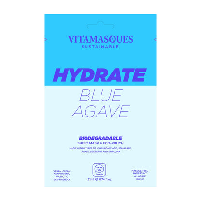 Vitamasques Hydrate Blue Agave Biodegradable Sheet Mask
