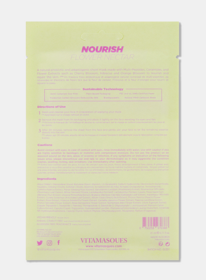 Vitamasques Nourish Flower Nectar Biodegradable Sheet Mask